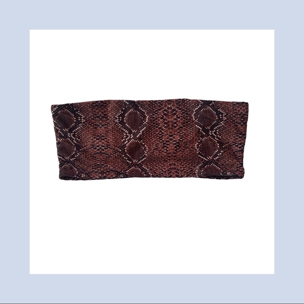 ZAFUL Snakeprint Bandeau Bikini Top